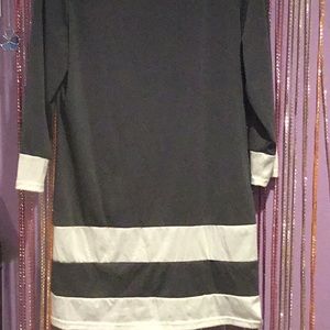 3/4 sleeve grey & white mini dress Large